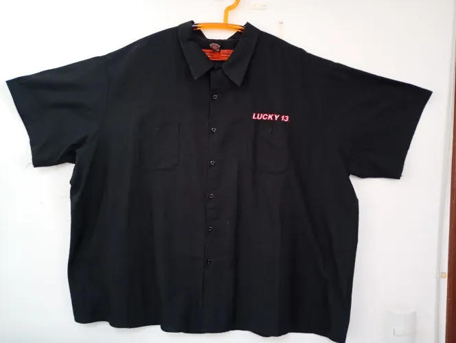 Camisa importada Lucky 13 plus size 5 x com estampa nas costas super estilosa preta