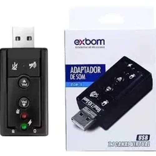 Adaptador de som placa de áudio USB (Honestidade e Qualidade é na distribuidora JK)