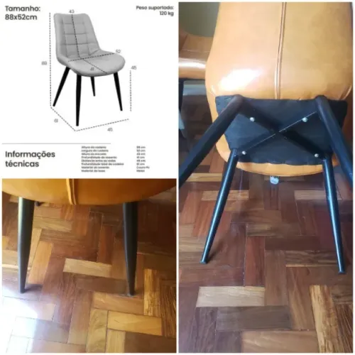 Pés de Mesa em ferro - preta - 4 pares 