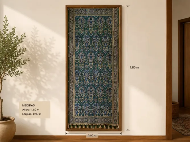 TRILHO DE MESA Seda Pura-  Original da Índia - indiano 