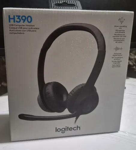 Headset H390 Logitech com fio e microfone NOVO