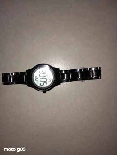 Relógio De Pulso Preto Aço Inox - Ótimo Estado - R$ 50