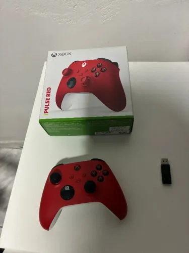 Controle Xbox Séries S/X Red+ conector wifi pra usar no PC