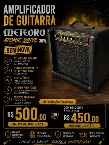 Caixa Meteoro Atomic Drive guitarra com drive distocion