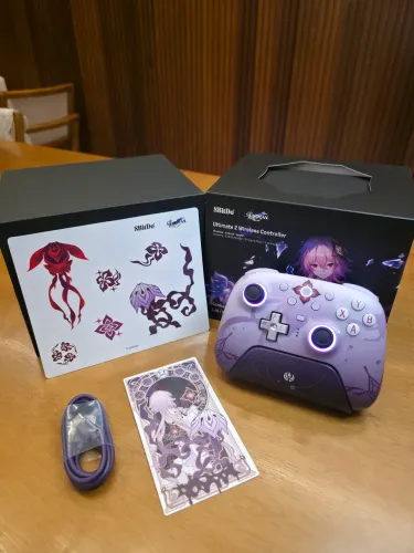 Controle Sem Fio 8BitDo Ultimate 2 Evernight Honkai Star Rail Joysticks TMR 1000Hz Dock