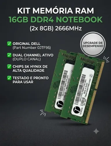 Kit Memória Ram 16gb Ddr4 Notebook (2x 8gb 2666mhz) Original Dell