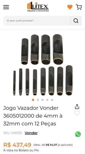 Jogo De Vazadores De Aço De 4mm A 32mm Com 12 Peças Vonder