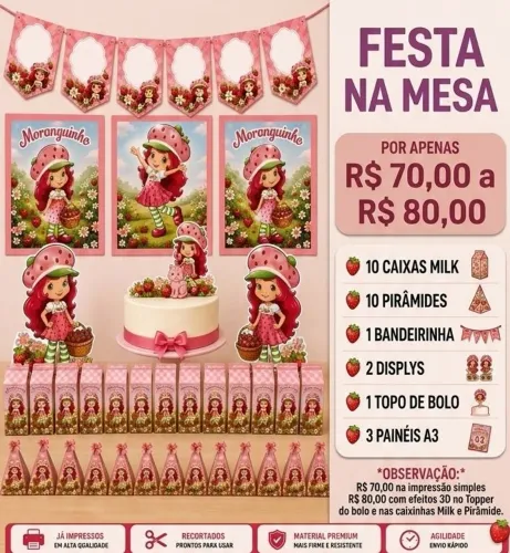 Kit Festa na Mesa / Só um Bolinho Personalizado - Vários Temas