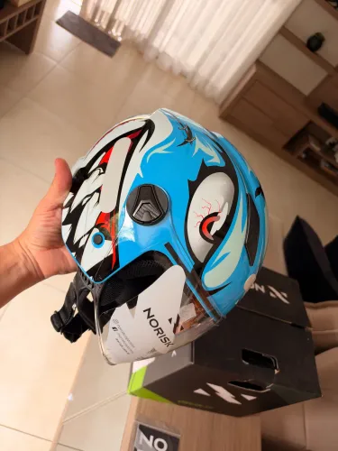 Capacete Norisk Orion SV Danger Blue 58/M - Usado 1x - Completo