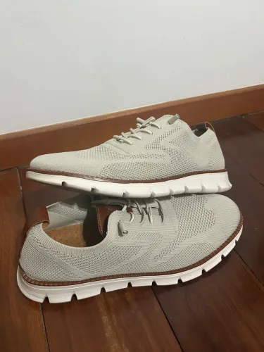 Tênis Casual Masculino Bege Tamanho 46