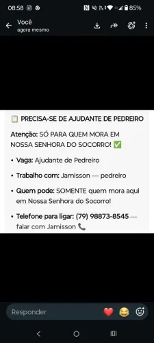 Preciso de ajudante
