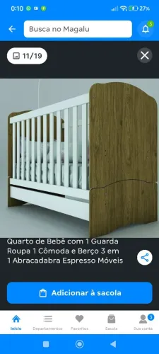 Berço cama 3 em 1