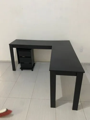 Mesa escrivaninha  Em L+ Gaveteiro Cômoda 3 Gavetas  Multiuso 