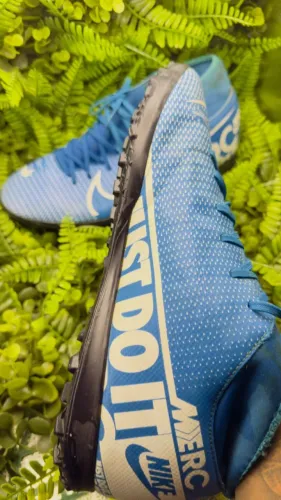  Chuteira Original Society Nike Mercurial Superfly 7 Academy TF - Azul+Branco N42