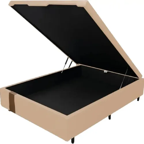 Base Baú Kwid Casal em Linho 41x138x188 Dream House/ pronta entrega