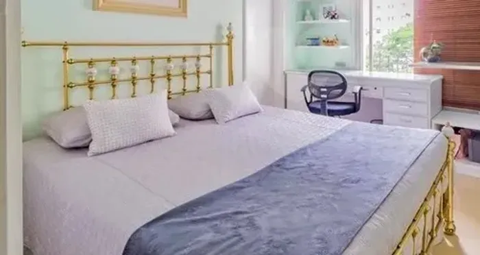 Cama Queen Casal Ferro Dourado Estilo Clássico Vintage