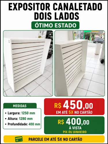 Balcão expositor canaletado 2 lados