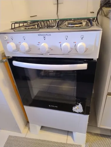 Fogão 4 Bocas Atlas Mônaco Plus Automático com Mesa Inox Branco Bivolt