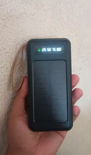 Powerbank portátil 20.000mAh com placa solar 