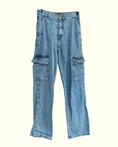 calça cargo pool jeans azul clara 36