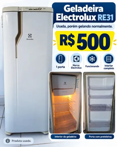 Geladeira Electrolux - Gelando Normalmente - R$ 500