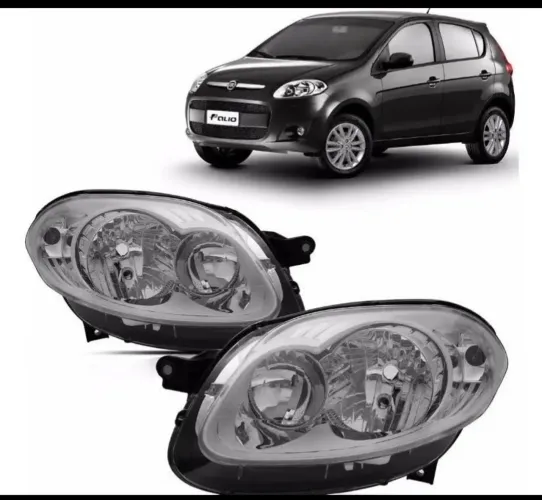 Par Farol Palio G5 2012 À 2016 Foco Duplo Mascara Cromada TYC
