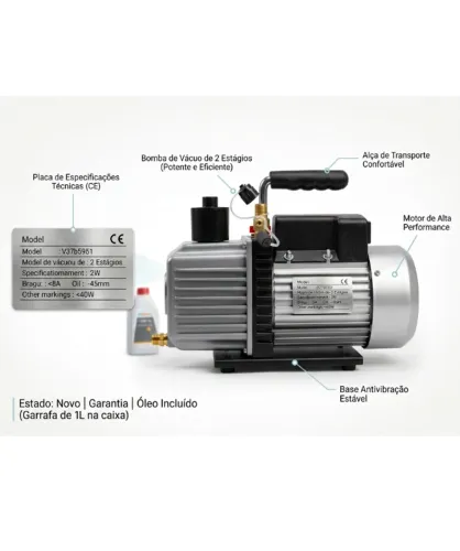 BOMBA VACUO 10CFM 2 ESTAGIOS BIV 