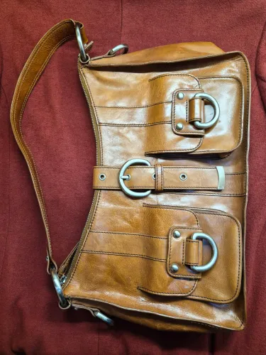 Bolsa Rara Kenneth Cole Americana (Importada) Anos 2000 y2k caramelo, Original, 100% couro