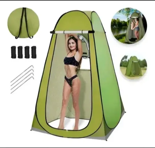 Barraca Banheiro Para Camping Ar Livre Tenda Portátil Grande Verde
