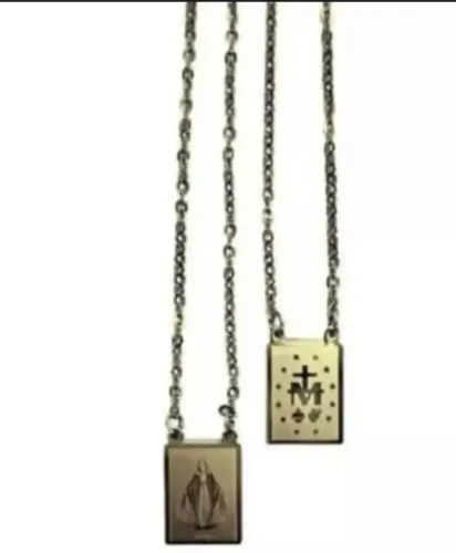 escapulario nossa senhora Aparecida aço inoxidável dourado! 