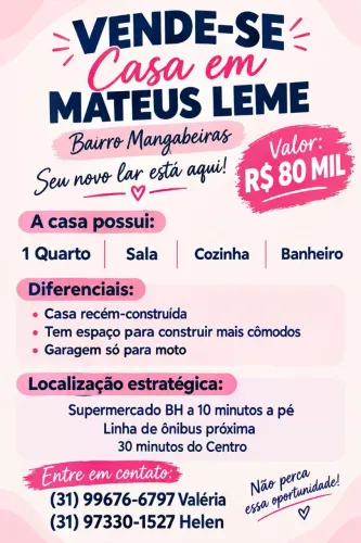 VENDO CASA MATEUS LEME