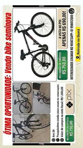 Vendo Bike Aro 29 Adulta Seminova
