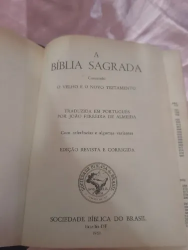 Bíblia sagrada antiga usada de 1969 João Ferreira de Almeida