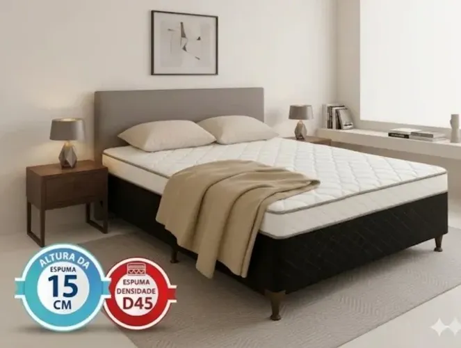 Cama Acoplada Casal com 15 cm de Espuma - Em Estoque