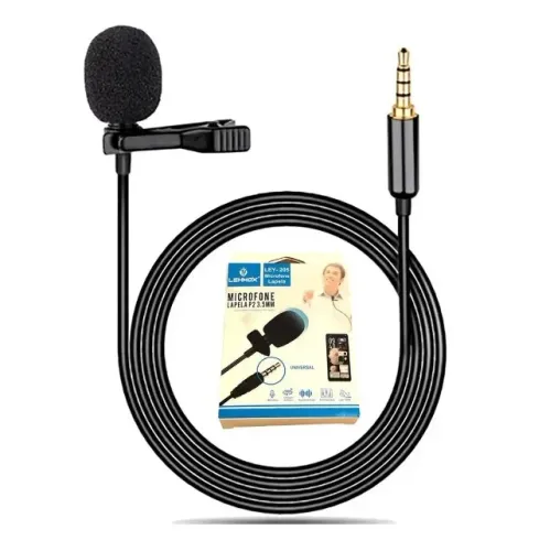 Microfone de Lapela com Fio P2 3.5mm LEY-205 Lehmox