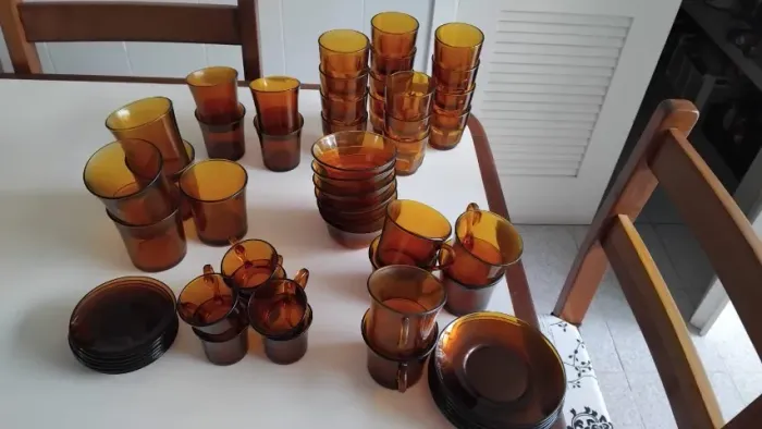 Raridade Conjunto Duralex Âmbar