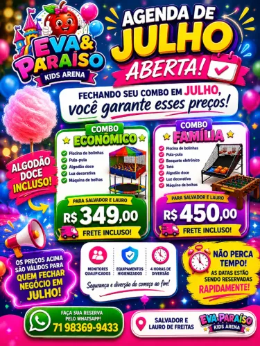 Locação de brinquedos - Salvador e Lauro de Freitas