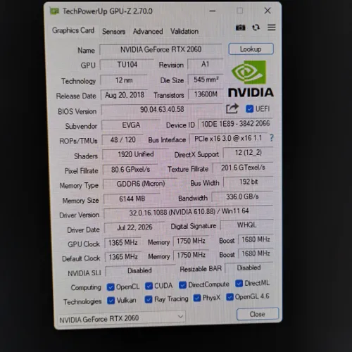 Rtx 2060 6 gb