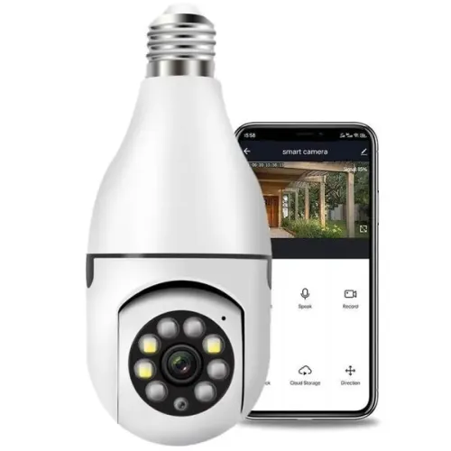 CAMERA LAMPADA WIFI 360° COM MICROFONE
