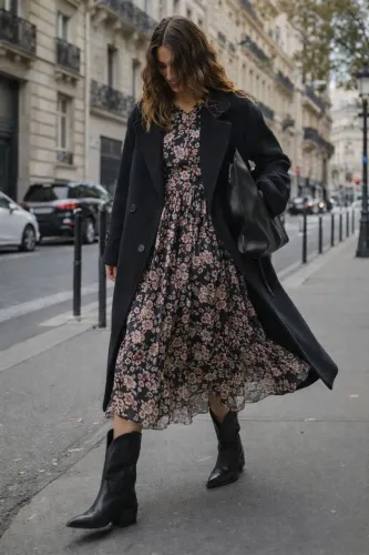 Bota country preta cano alto bico fino Tam.35