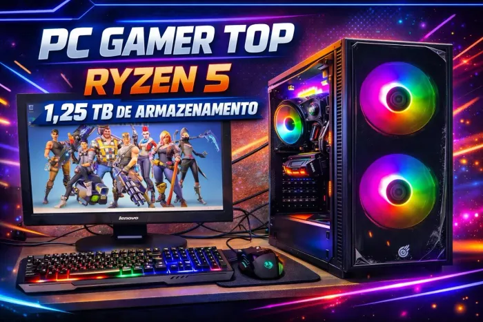 PC Gamer TOP Ryzen 5 - Potente e Pronto pra Jogar!