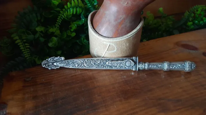Faca prateada eberle floral 26cm