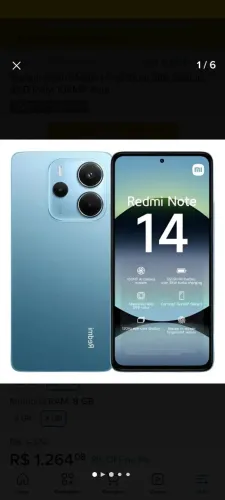 Celular Xiomi Redmi Note 14 256G 4G DUAL SIM 8G RAM 108MP AZUL