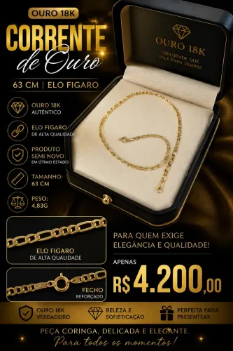 CORRENTE de Ouro 18k 63 CM | ELO FIGARO