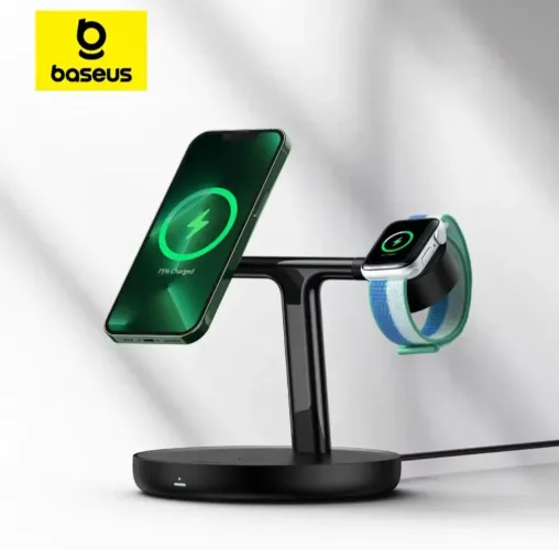 Carregador Por Indução Suporte Baseus 3 em 1