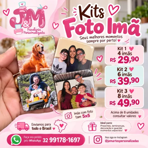 Imãs Personalizados com fotos 5x5