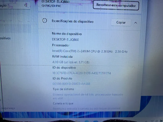 Notebook Samsung i5 2410M