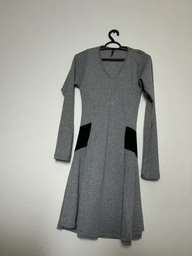 Vestido Midi Manga Longa Arisley Cinza/Preto (M)