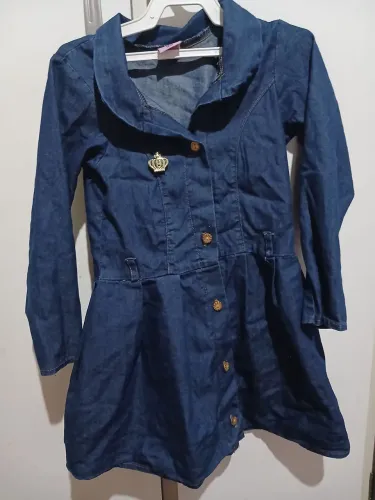 Vestido jeans para menina veste 4 a 5 anos tamanho GG