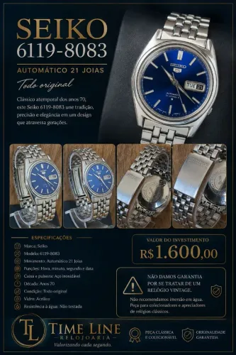 Relógio SEIKO 6119-8083 ? TODO ORIGINAL